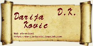 Darija Ković vizit kartica